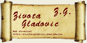 Života Gladović vizit kartica